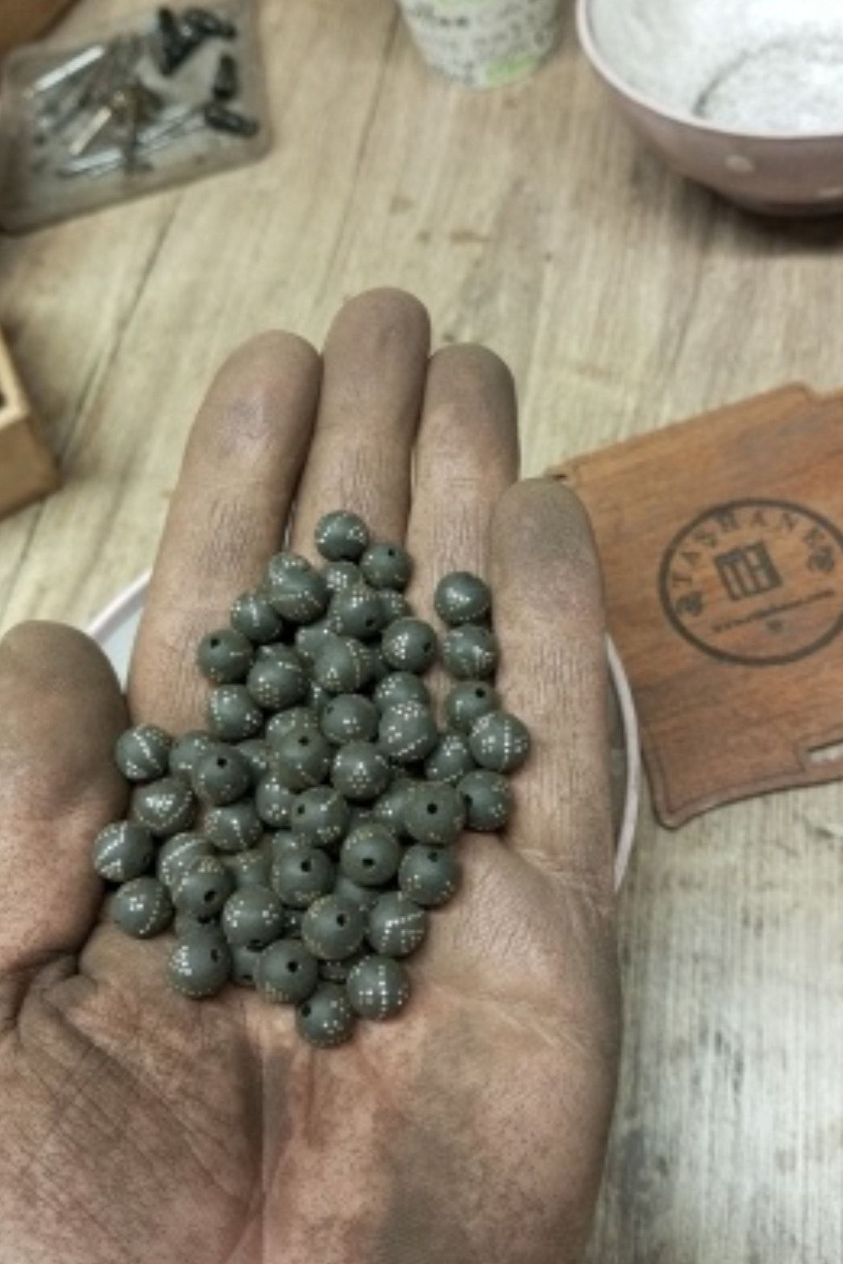 925 Ayar Gümüş Yoğun Gümüş İşlemeli Erzurum Oltu Taşı Tesbih
