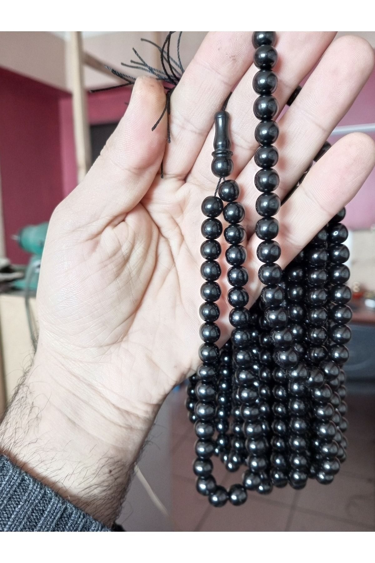 Toptan 25 Adet Oltu Taşı Tesbih